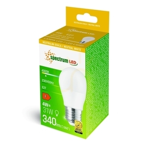 Bulb LED Ball E27 230V 4W NW Spectrum. 1 Bulb LED Ball E27 230V 4W NW Spectrum. small 1