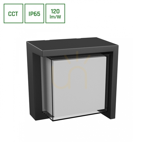 Verifica Lampă de perete pentru exterior Verto Square Edge 10W CCT 230V 160/120 St IP65 160 X160 X100mm Negru.