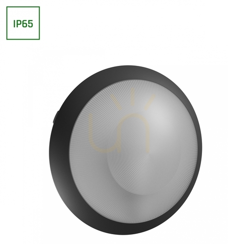 Verifica Plafond Nymphea Omni Black E27 230V IP65 Ik08 Fi300 X90mm Black Round.