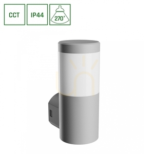 Lampă de perete pentru exterior Stella Column Wall GU10 6W CCT 230V 270 St IP44 Ik08 100 X130 X245mm Grey Round Facade. small 0