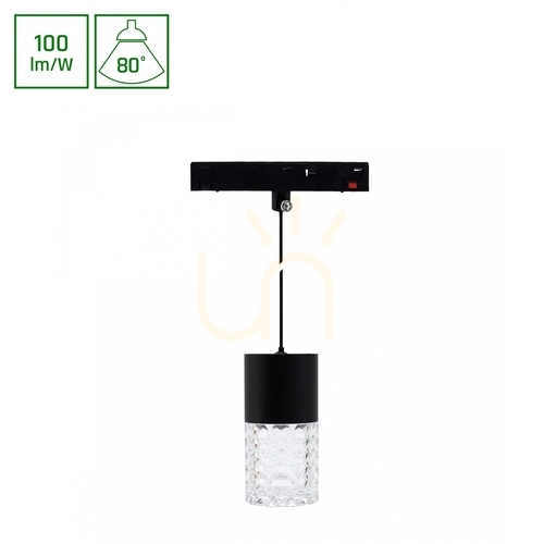 Verifica Sistem Shift Lampă suspendată Hangit Basic Crystal 55x110mm (fir 1100mm) 6W 3000 K negru.