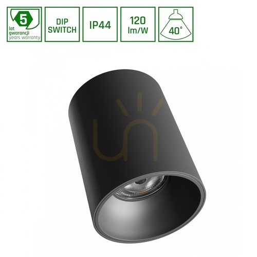 Verifica Downlight ORBITO Montat la suprafață 14 27W NW 230V 40 St IP44 Ugr<19 Ra90 Fi115 X152mm Negru Rotund 5 ani