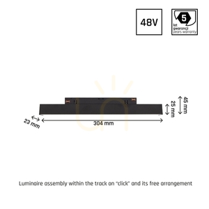 Sistem Shift Smart Line S Linear Light Fixture 304x23x42mm 8W 100st Black CCT/Dim 5 ani garanție. small 3