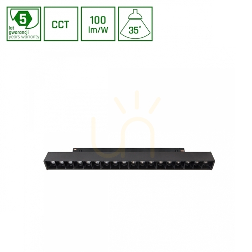 Verifica Sistem Shift CCT Gridm Linear Light 330 X23 X42mm 17W 35 St Black Switch 5 ani garanție.