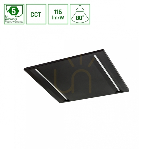 Verifica Panou LED ALGINE Line 40W 3 CCT 230V 80 St IP20 600x600x15mm Negru Ugr<16 5 ani garanție