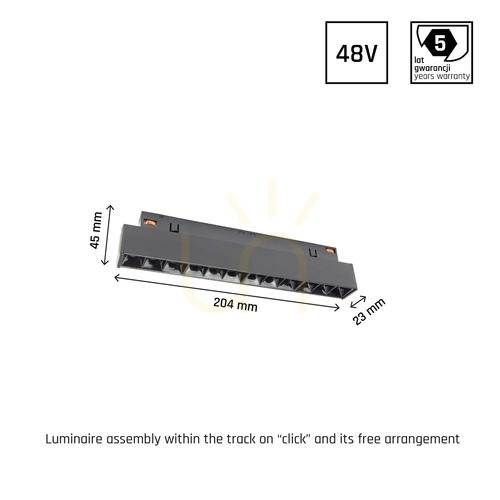 Verifica Sistem Shift Smart Grid S corp de iluminat liniar 220x23x42 12W 40st negru CCT/Dim 5 ani garanție.