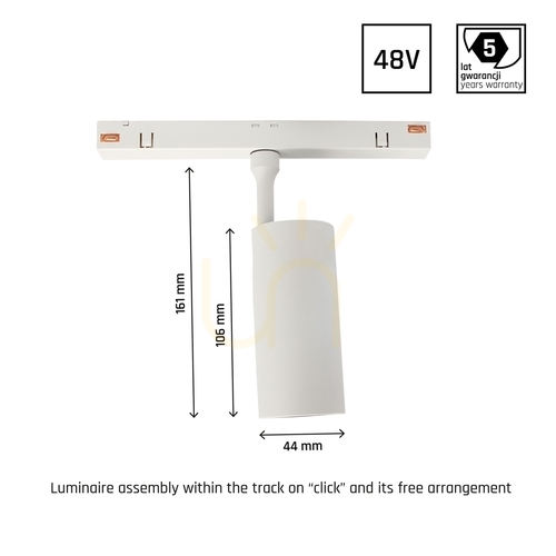 Verifica Spot pentru Busbars System Shift Smart Spotm Corp de iluminat direcțional 44x100x145mm 10W 24st Alb CCT/Dim 5 ani garanție.