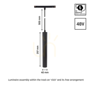 Sistem Shift Smart Hangit Suspensie lampă 40x297 (cablu 900mm) 12W 25st negru CCT/Dim 5 ani garanție. small 9