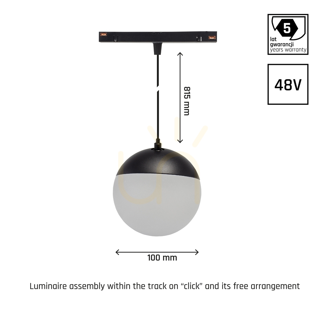 Afişa Sistem Shift Smart Globe P Suspensie Fi100 (cablu 815mm) 6W 165st negru CCT/Dim 5 ani garanție. Sistem Shift Smart Globe P Suspensie Fi100 (cablu 815mm) 6W 165st negru CCT/Dim 5 ani garanție.