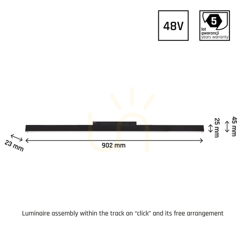 Verifica Corp de iluminat liniar pe șină SpectrumLED System Shift Smart Line L negru 22 W CCT 902 mm WLD+40010_SMART