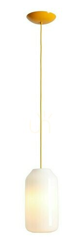 Verifica Lampă suspendată galbenă din sticlă opal Aldex Flask Mimosa M 19 cm 8500G21_M