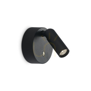 Aplica de perete Ideallux BEAN 350240 neagra LED 3W metal sticla Ø8 cm small 0