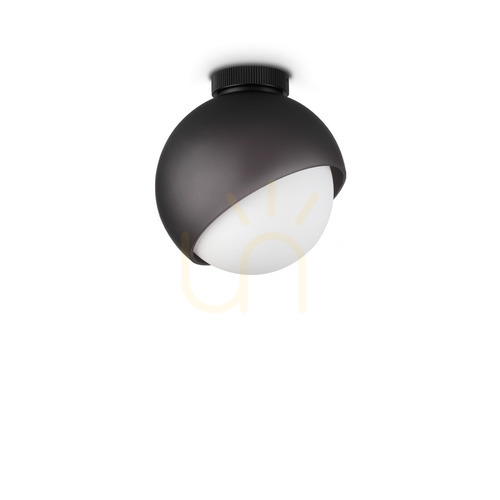 Verifica Plafond negru Ideallux Bloom 366586, Ø22 cm, 1xE27, sticlă-metal