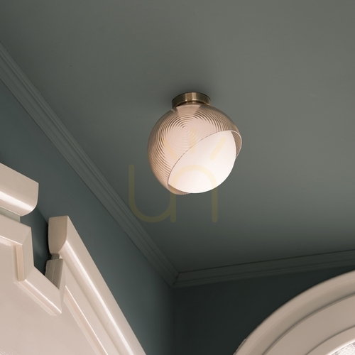 Verifica Plafond Ideallux Bloom 366609 negru sticlă metal E27 Ø30 cm