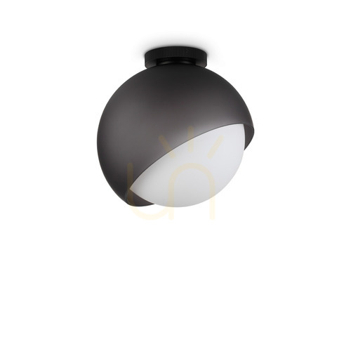 Verifica Plafond Ideallux Bloom 366609 negru sticlă metal E27 Ø30 cm