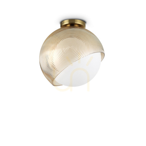 Verifica Plafond Ideallux BLOOM alamă sticlă E27 30 cm 366593