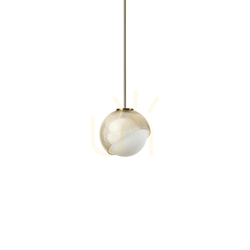 Verifica Lustră suspendată Ideallux Bloom alamă sticlă E27 Ø17 cm 366647