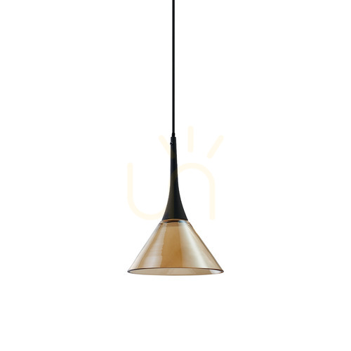 Verifica Lampă suspendată Ideallux Cocktail chihlimbar/negru sticlă LED 15 cm 353623