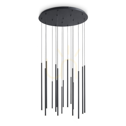 Verifica Lampă suspendată Ideallux LOOK negru LED 16x31W 3000K Ø70 cm 371146