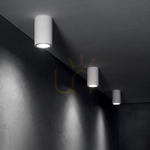 Verifica Plafonieră cilindrică Ideallux LOOK 355757 GU10 gips aluminiu Ø7x75 cm
