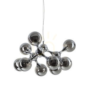 Lampă suspendată Ideallux Nodi 370002 crom alamă 9xE14 Ø80 cm small 0