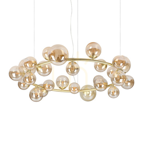 Verifica Lampă suspendată Ideallux PERLAGE chihlimbar alamă 103,5 cm 370583