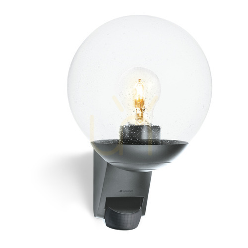 Verifica STEINEL L595 S PIR max.60W E27 IP44 230V antracit / sticlă / plastic corp de iluminat pentru fațade cu senzor de mișcare și amurg