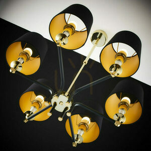 Candelabru JUPITER ABANDO 2122, negru și auriu, 6×E27, 77 cm small 2