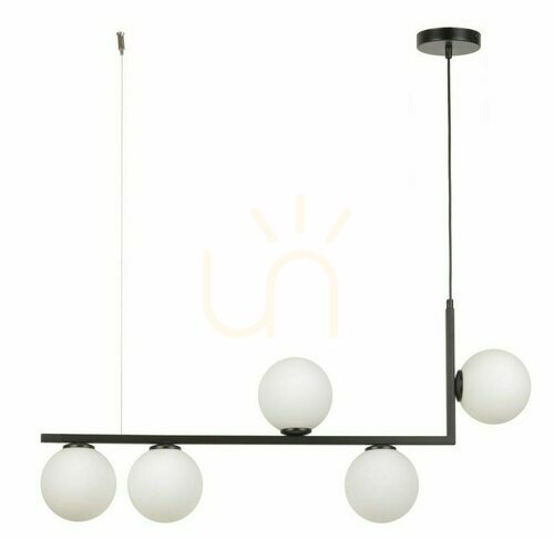 Verifica Lampă pendantiv Sigma Andy 5 negru, sticlă albă, SKU 33611