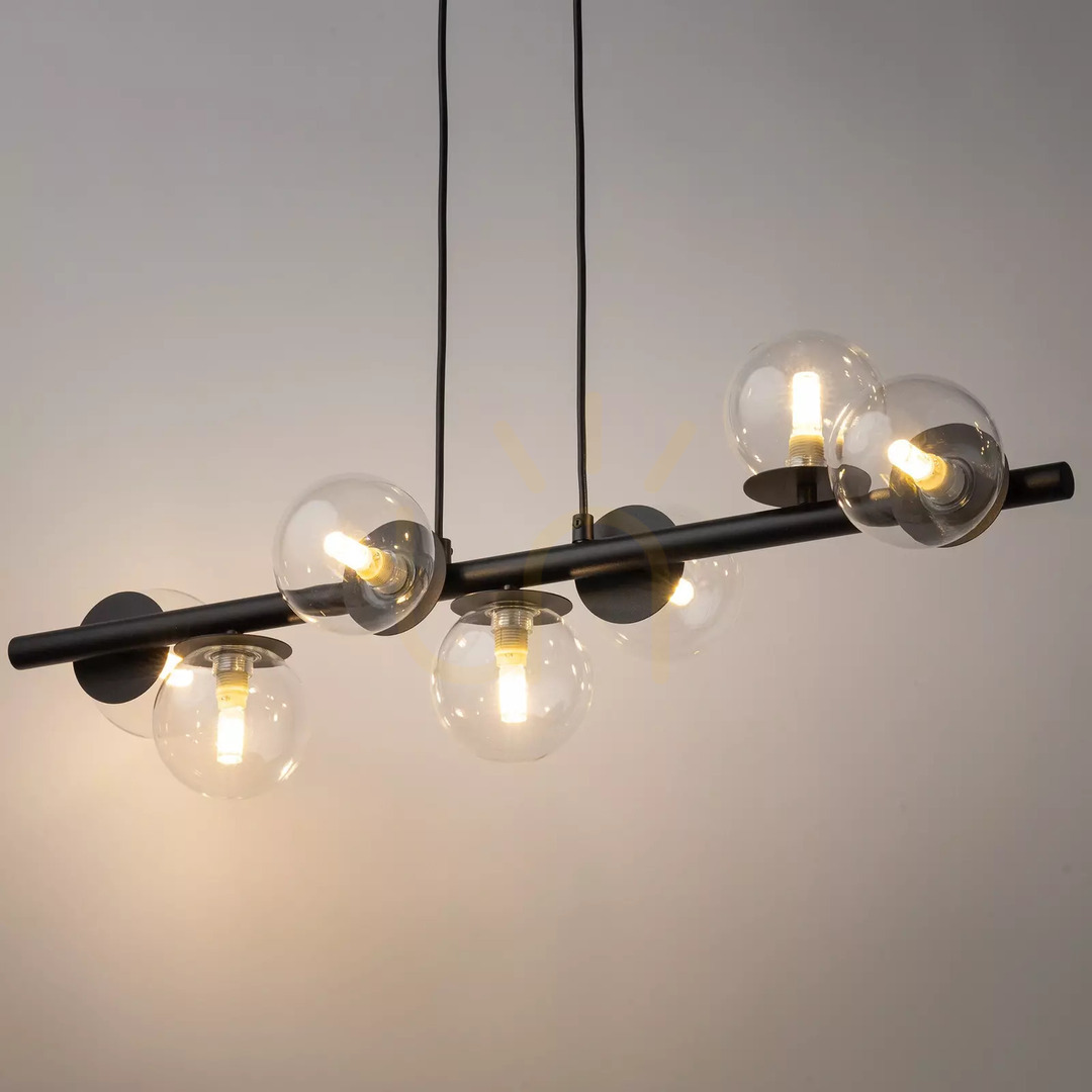Vedere Lampă suspendată Sigma Avola 7xG9 negru sticlă transparentă 40792 Lampă suspendată Sigma Avola 7xG9 negru sticlă transparentă 40792