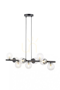 Lampă suspendată Sigma Avola 9 becuri neagră sticlă transparentă SKU 40793 0 Lampă suspendată Sigma Avola 9 becuri neagră sticlă transparentă SKU 40793 small 0