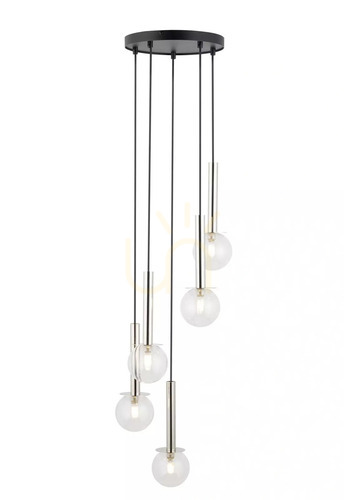Verifica Lampă suspendată Sigma Daisy 5 negru/argintiu, sticlă, G9, 40753