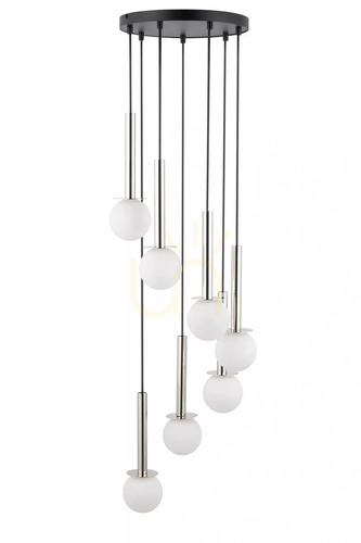 Verifica Lampă suspendată Sigma Daisy 7 negru/argintiu, sticlă, G9, 35 cm, SKU 40766