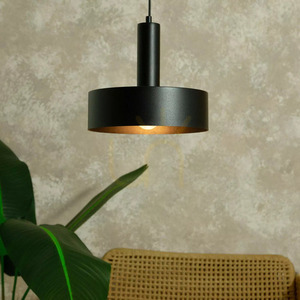 Lampă suspendată Sigma Vitrum negru cerc metal E27 27 cm SKU 40811 small 0