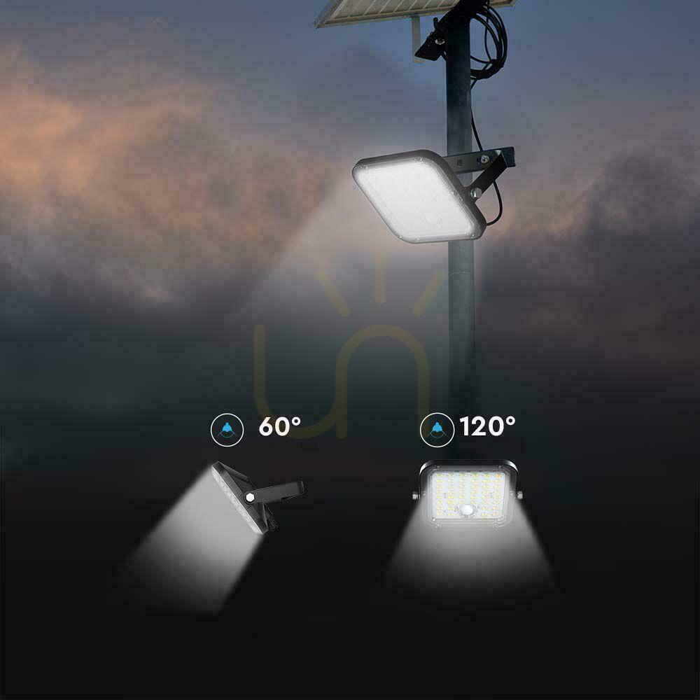 Vedere LED proiector solar V-TAC 30W telecomandă cronometru automat senzor de mișcare IP65 CCT VT-432CCT 4800lm LED proiector solar V-TAC 30W telecomandă cronometru automat senzor de mișcare IP65 CCT VT-432CCT 4800lm
