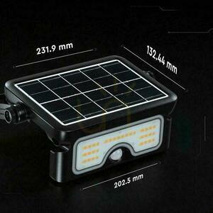 V-TAC 7W CCT solare LED proiector senzor de mișcare IP65 negru VT-777-7-7 STEP: 3000K + 4000K + 6500K 900lm small 3