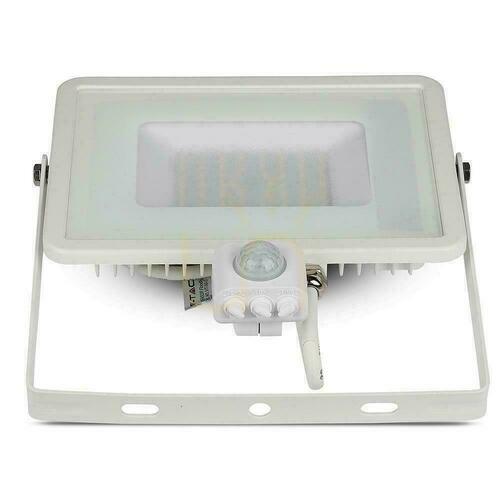 Verifica LED proiector V-TAC 50W SAMSUNG CHIP senzor de mișcare funcție de tăiere-OFF alb VT-50-S-W 4000K 4000lm 5 ani garanție