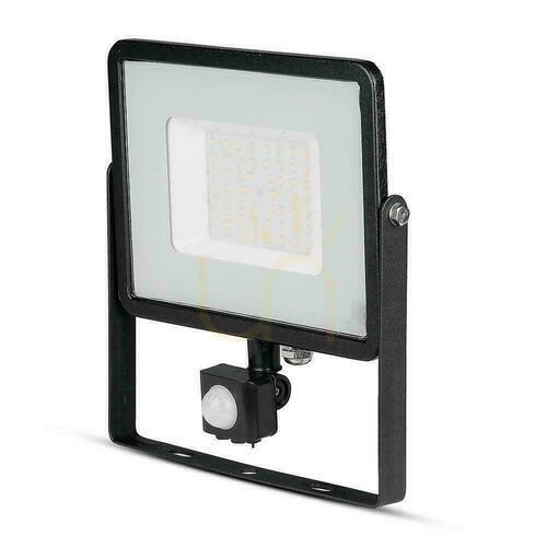 Verifica V-TAC 50W SAMSUNG CHIP LED proiector senzor de mișcare funcție cut-OFF negru VT-50-S-B 6400K 4000lm 5 ani garanție