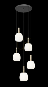 CALVO P0076-05G-P7AA Lampă suspendată negru 5xG9. small 1
