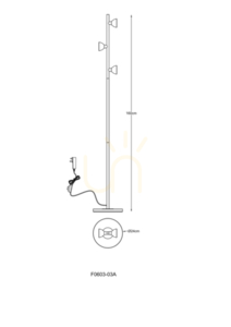 Lampă de podea BOSTON F0603-03A-F7B1 Zuma Line 3xLED 18W 3000K 1650lm auriu-negru 160 cm small 1