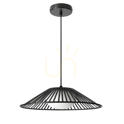 Verifica Lampă suspendată SONTE 50 Candellux 31-50939 neagră cu abajur din sticlă albă GX53 max 10W ø50 cm