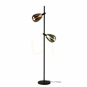 Lampă de podea Candellux DENSO neagră, 2×G9, sticlă fumurie și cupru, 52-51264 small 0