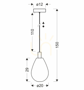 Pendul din sticlă fumurie Candellux DENSO 20 31-51363 1×G9 small 3