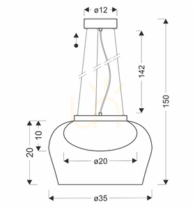 INSIEME 35 portocaliu 10W lampă suspendată CANDELLUX 31-50885 small 3