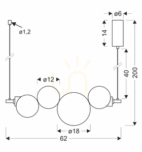 PLAYA transparent LED 12W lampă suspendată CANDELLUX 34-50502 small 2