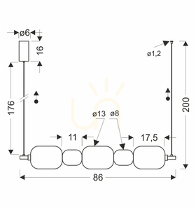 PLAYA transparent LED 15W lampă suspendată CANDELLUX 35-50526 small 2