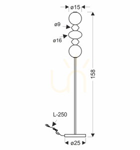 FLORES maro LED 15W lampă de podea CANDELLUX 52-50724 small 2