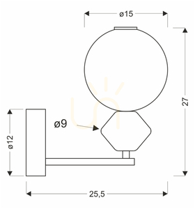 FLORES maro LED 7W lampă de perete CANDELLUX 21-50694 small 1