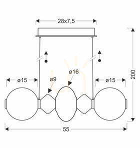 FLORES maro LED 15W lampă suspendată CANDELLUX 32-50663 small 3