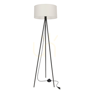 Lampă de podea Candellux SHANTI 51-38722 trepied negru abajur gri E27 144 cm small 0